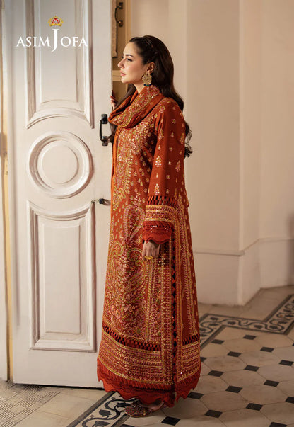 ASIM JOFA UNTITCHED 3-PC KARANDI SEQUENCE EMBROIDERED SHIRT WITH KARANDI EMBROIDERED SHAWL AND TROUSER KZ-2024