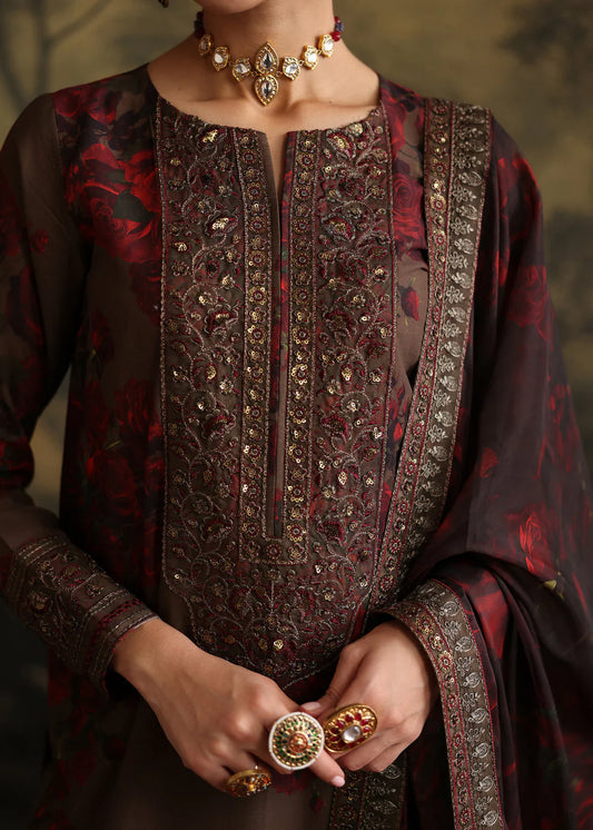ZAINAB CHOTTANI UNSTITCHED 3-PC SHAMOZ SILK PRINT EMBROIDERED SHIRT AND MEDIUM SILK PRINT EMBROIDERED DUPATTA AND PRINTED EMBROIDERED TROUSER KZ-2020