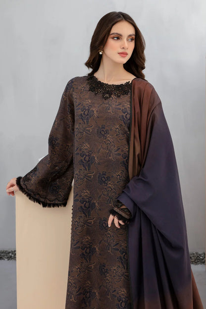 BAROQUE UNSTITCHED 3-PC SLUB KHADDAR PRINTED SHIRT WITH KHADDAR PRINT DUPATTA AND PRINT TROUSER KZ-2039