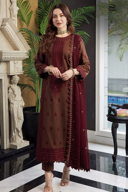ASIM JOFA UNSTITCHED 3-PC LAWN HEAVY EMBROIDERED SHIRT WITH BAMBER CHIFFON EMBROIDERED DUPATTA AND LAWN TROUSER KZ-2065