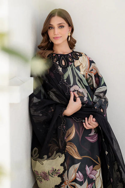 BAROQUE UNSTITCHED 3-PC SLUB KHADDAR EMBROIDERED PRINTED SHIRT WITH KHADDAR EMBROIDERED PRINT DUPATTA AND PRINT TROUSER KZ-2051