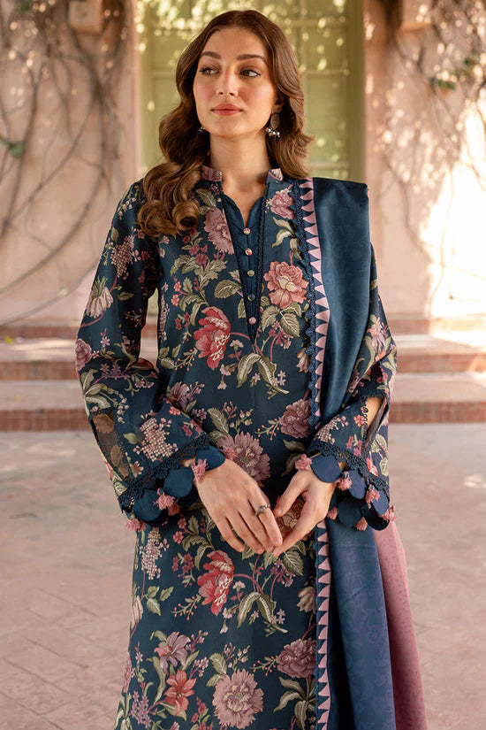 FARASHA UNSTITCHED 3-PC SLUB KHADDAR PRINTED SHIRT WITH KHADDAR PRINT DUPATTA AND PRINT TROUSER KZ-2047