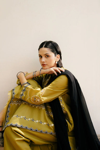 ZARA SHAH JAHAN UNSTITCHED 3-PC DHANAK EMBROIDERED SHIRT WITH DHANAK EMBROIDERED SHAWL AND TROUSER KZ-2028