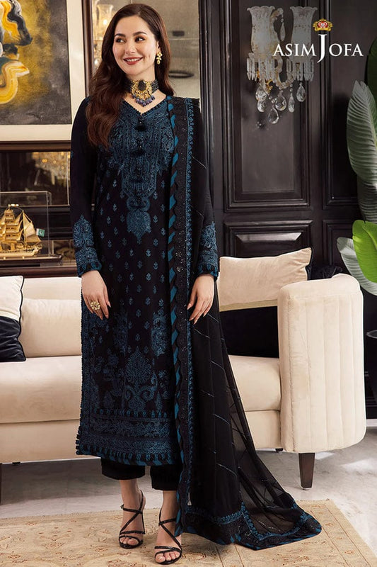 ASIM JOFA UNSTITCHED 3-PC LAWN HEAVY EMBROIDERED SHIRT WITH BAMBER CHIFFON EMBROIDERED DUPATTA AND LAWN TROUSER KZ-2066