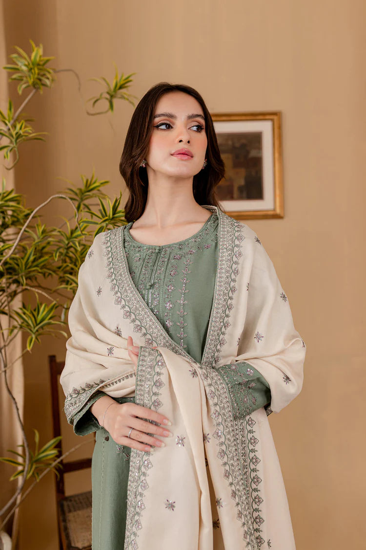 JAZMIN UNSTITCHED 3-PC LAWN EMBROIDERED SHIRT WITH LAWN EMBROIDERED DUPATTA AND TROUSER KZ-2011