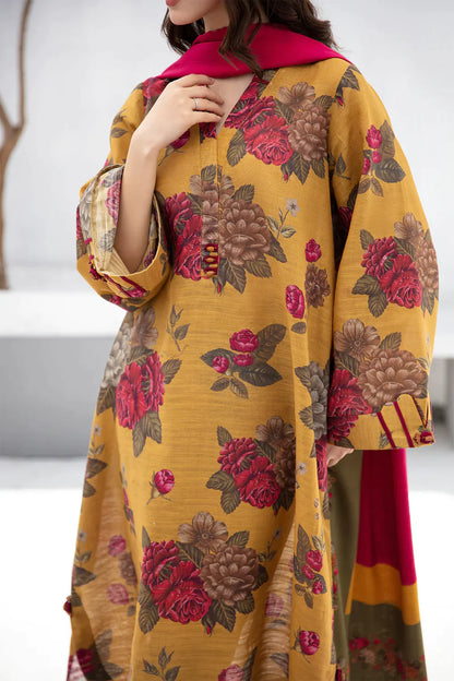 BAROQUE UNSTITCHED 3-PC SLUB KHADDAR PRINTED SHIRT WITH KHADDAR PRINT DUPATTA AND PRINT TROUSER KZ-2037