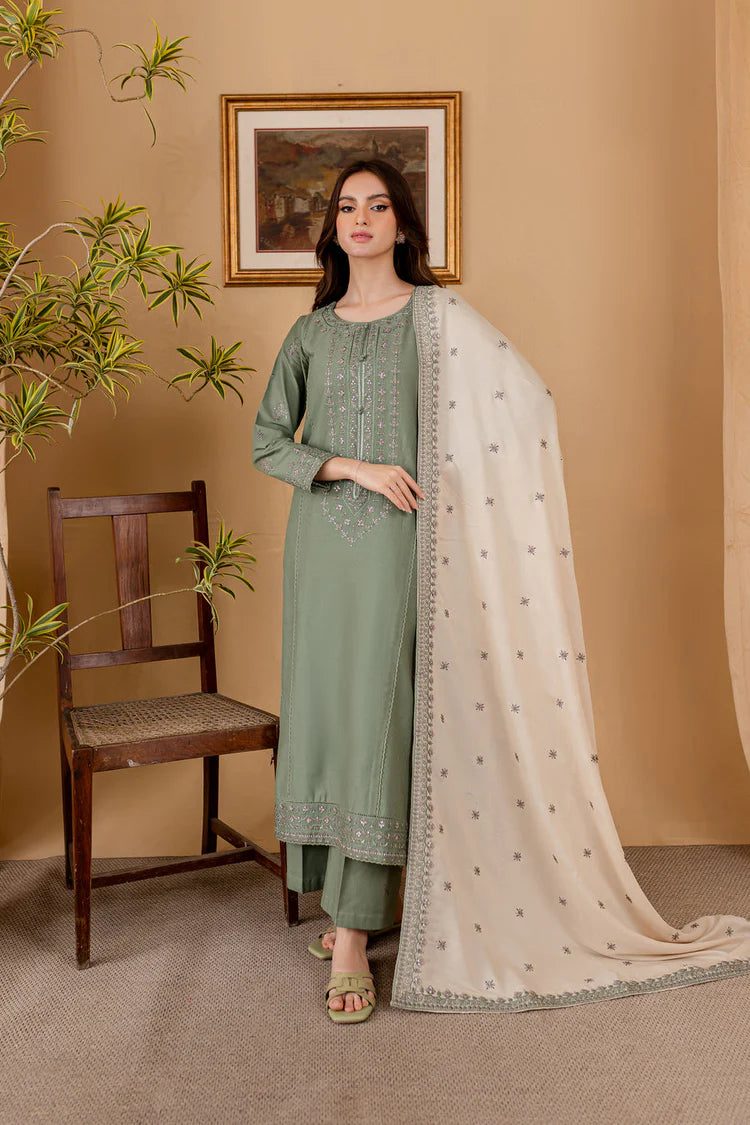 JAZMIN UNSTITCHED 3-PC LAWN EMBROIDERED SHIRT WITH LAWN EMBROIDERED DUPATTA AND TROUSER KZ-2011