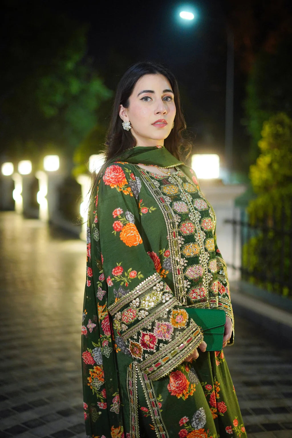 ANEEELAS UNSTITCHED 3-PC SHAMOZ SILK PRINT EMBROIDERED SHIRT AND MEDIUM SILK PRINT EMBROIDERED DUPATTA AND PRINTED TROUSER KZ-2017