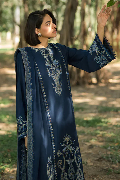 ASIM JOFA UNSTITCHED 3-PC DHANAK EMBROIDERED SHIRT WITH DHANAK EMBROIDERED SHAWL AND TROUSER KZ-2027