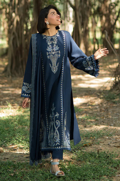 ASIM JOFA UNSTITCHED 3-PC DHANAK EMBROIDERED SHIRT WITH DHANAK EMBROIDERED SHAWL AND TROUSER KZ-2027