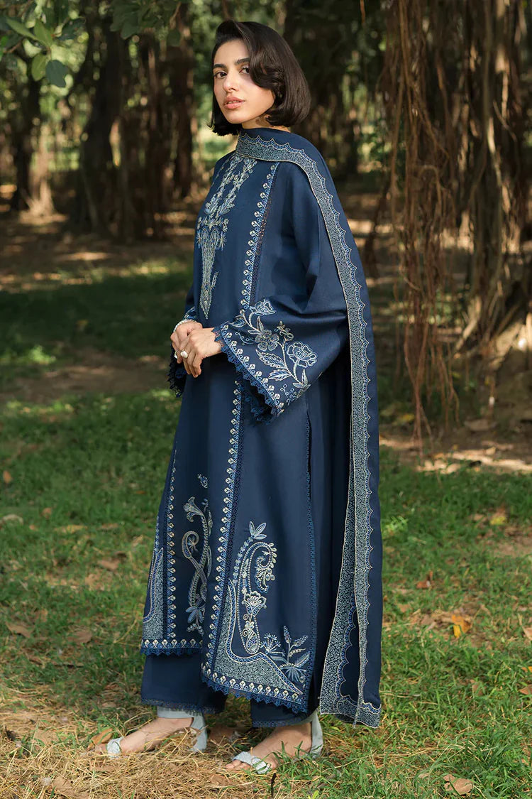 ASIM JOFA UNSTITCHED 3-PC DHANAK EMBROIDERED SHIRT WITH DHANAK EMBROIDERED SHAWL AND TROUSER KZ-2027