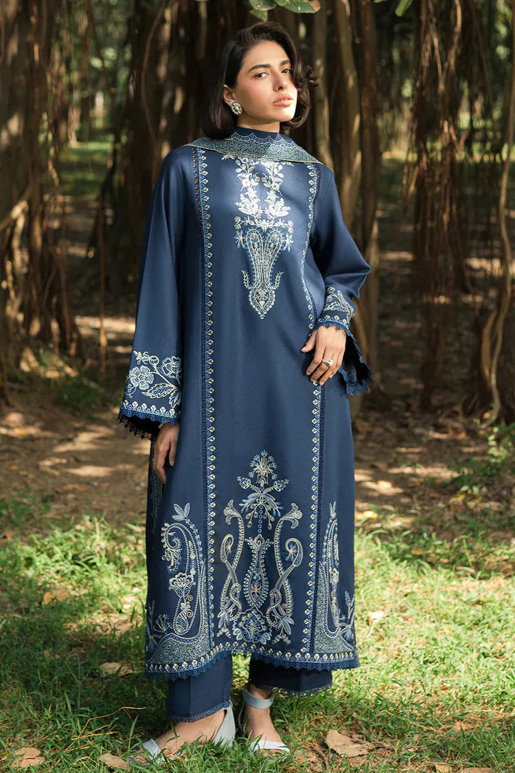 ASIM JOFA UNSTITCHED 3-PC DHANAK EMBROIDERED SHIRT WITH DHANAK EMBROIDERED SHAWL AND TROUSER KZ-2027