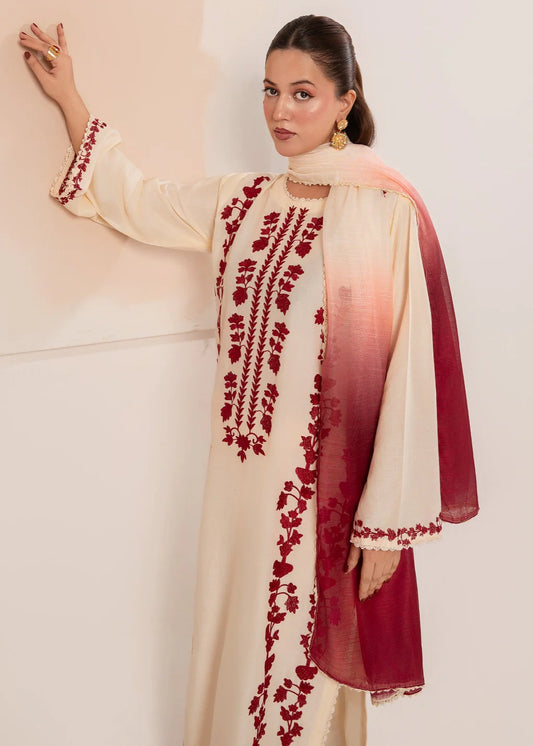 VINTAGE UNSTITCHED 3-PC LAWN EMBROIDERED SHIRT WITH TYE & DYE CHIFFON DUPATTA AND LAWN TROUSER KZ-2054