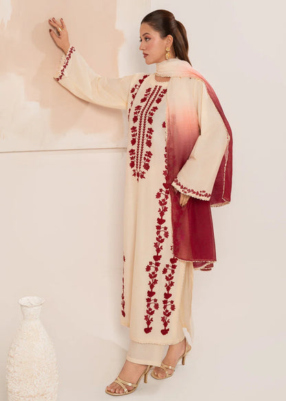 VINTAGE UNSTITCHED 3-PC LAWN EMBROIDERED SHIRT WITH TYE & DYE CHIFFON DUPATTA AND LAWN TROUSER KZ-2054