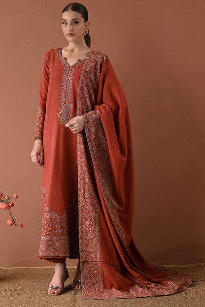 BATIK UNSTITCHED 3-PC DHANAK EMBROIDERED SHIRT WITH DHANAK EMBROIDERED SHAWL AND TROUSER KZ-2013