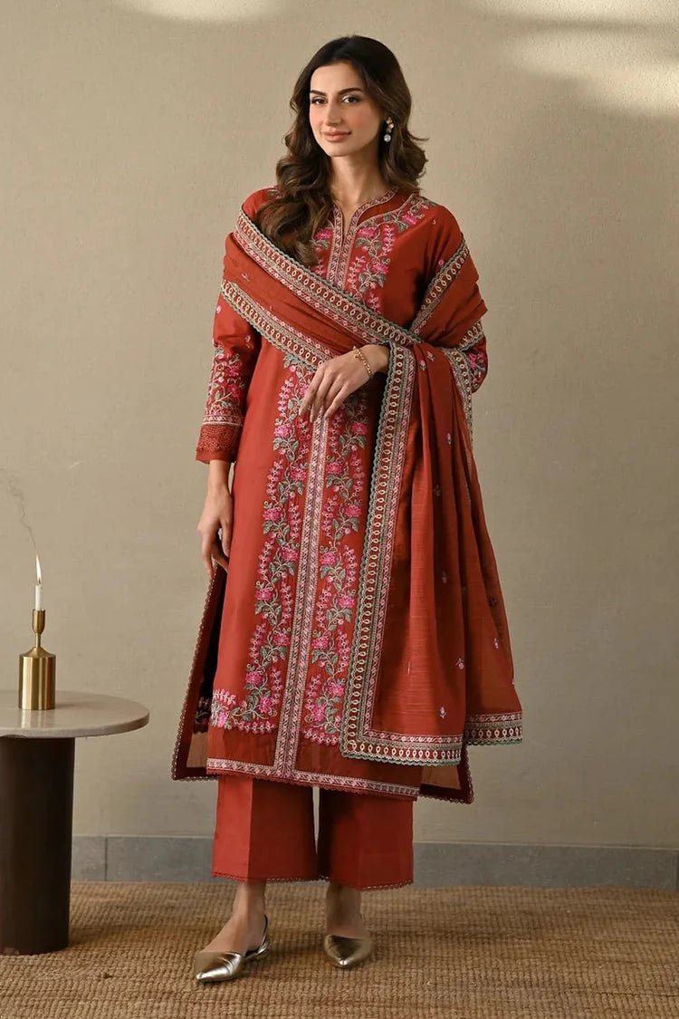 BATIK UNSTITCHED 3-PC DHANAK EMBROIDERED SHIRT WITH DHANAK EMBROIDERED SHAWL AND TROUSER KZ-2060