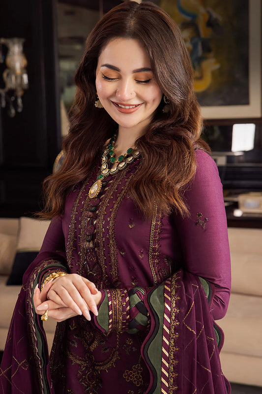 ASIM JOFA UNSTITCHED 3-PC DHANAK EMBROIDERED SHIRT WITH DHANAK EMBROIDERED SHAWL AND TROUSER KZ-2009
