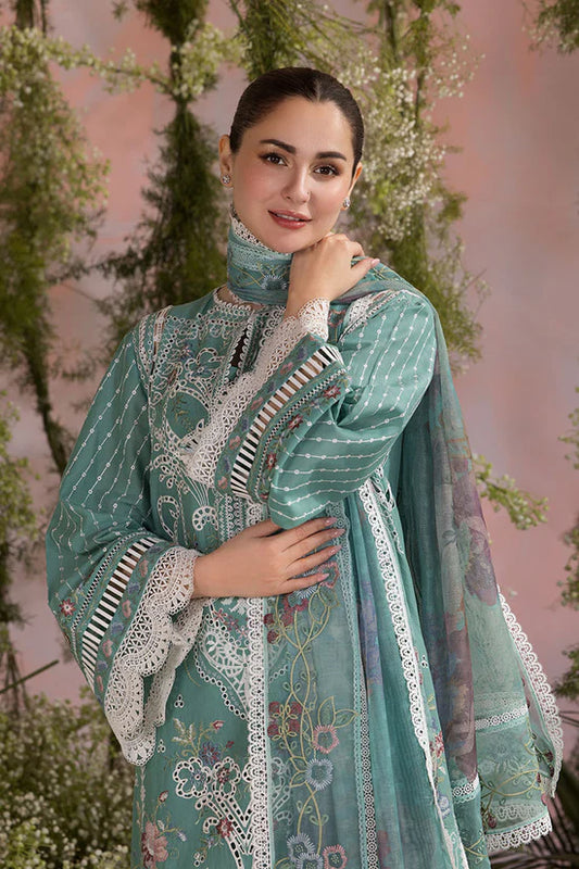 SOBIA NAZIR UNSTITCHED 3-PC LAWN EMBROIDERED SHIRT WITH CHIFFON PRINTED EMB  DUPATTA AND TROUSER KZ-2062