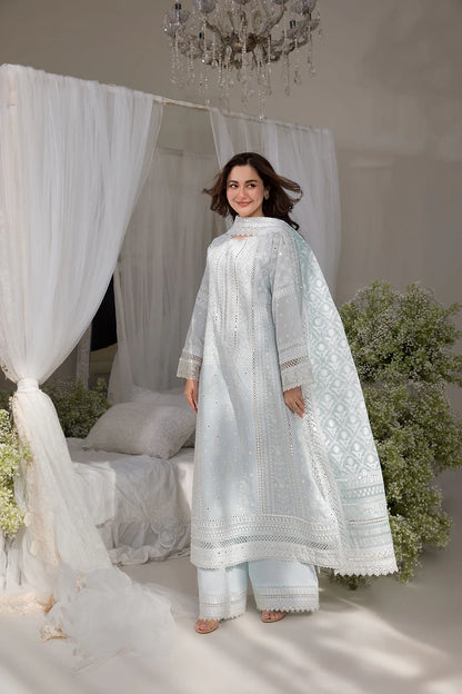 SOBIA NAZIR UNSTITCHED 3-PC LAWN EMBROIDERED SHIRT WITH PRINT CHIFFON EMBROIDERED DUPATTA AND TROUSER KZ-2074