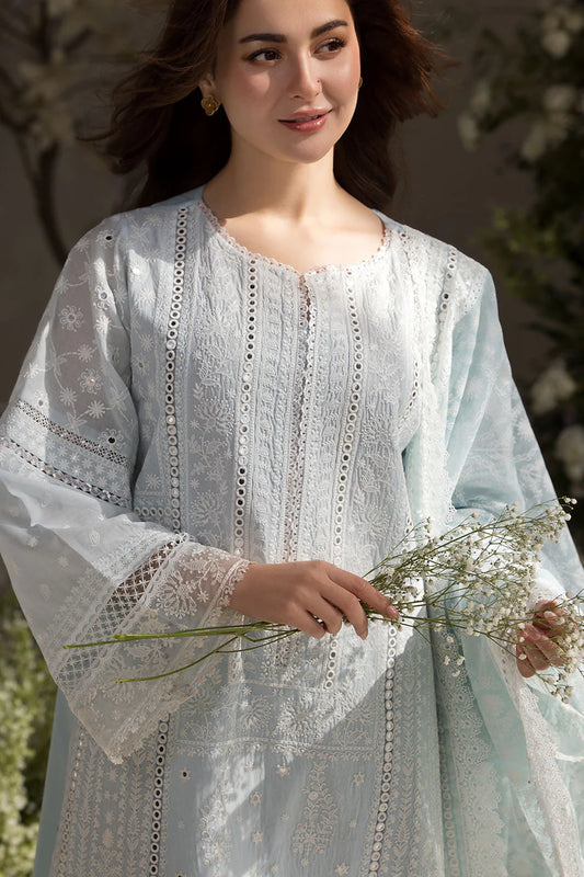 SOBIA NAZIR UNSTITCHED 3-PC LAWN EMBROIDERED SHIRT WITH PRINT CHIFFON EMBROIDERED DUPATTA AND TROUSER KZ-2074