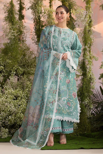 SOBIA NAZIR UNSTITCHED 3-PC LAWN EMBROIDERED SHIRT WITH CHIFFON PRINTED EMB  DUPATTA AND TROUSER KZ-2062