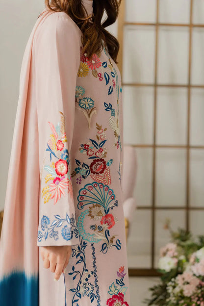 VINTAGE UNSTITCHED 3-PC LAWN EMBROIDERED SHIRT WITH TYE & DYE CHIFFON DUPATTA AND LAWN TROUSER KZ-2059