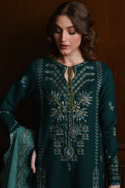 BATIK UNSTITCHED 3-PC KARANDI EMBROIDERED SHIRT WITH DHANAK EMBROIDERED SHAWL AND TROUSER KZ-2007