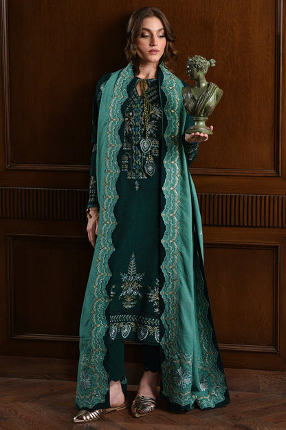 BATIK UNSTITCHED 3-PC KARANDI EMBROIDERED SHIRT WITH DHANAK EMBROIDERED SHAWL AND TROUSER KZ-2007