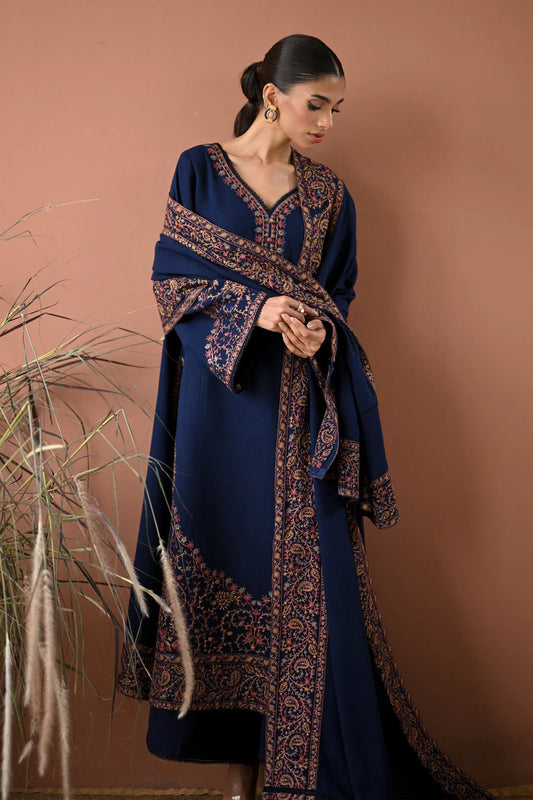 BATIK UNSTITCHED 3-PC DHANAK EMBROIDERED SHIRT WITH DHANAK EMBROIDERED SHAWL AND TROUSER KZ-2032