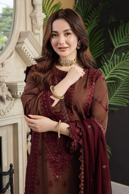 ASIM JOFA UNSTITCHED 3-PC LAWN HEAVY EMBROIDERED SHIRT WITH BAMBER CHIFFON EMBROIDERED DUPATTA AND LAWN TROUSER KZ-2065
