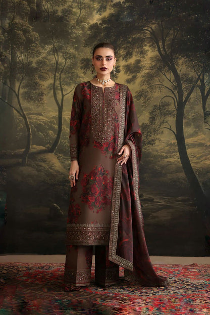 ZAINAB CHOTTANI UNSTITCHED 3-PC SHAMOZ SILK PRINT EMBROIDERED SHIRT AND MEDIUM SILK PRINT EMBROIDERED DUPATTA AND PRINTED EMBROIDERED TROUSER KZ-2020